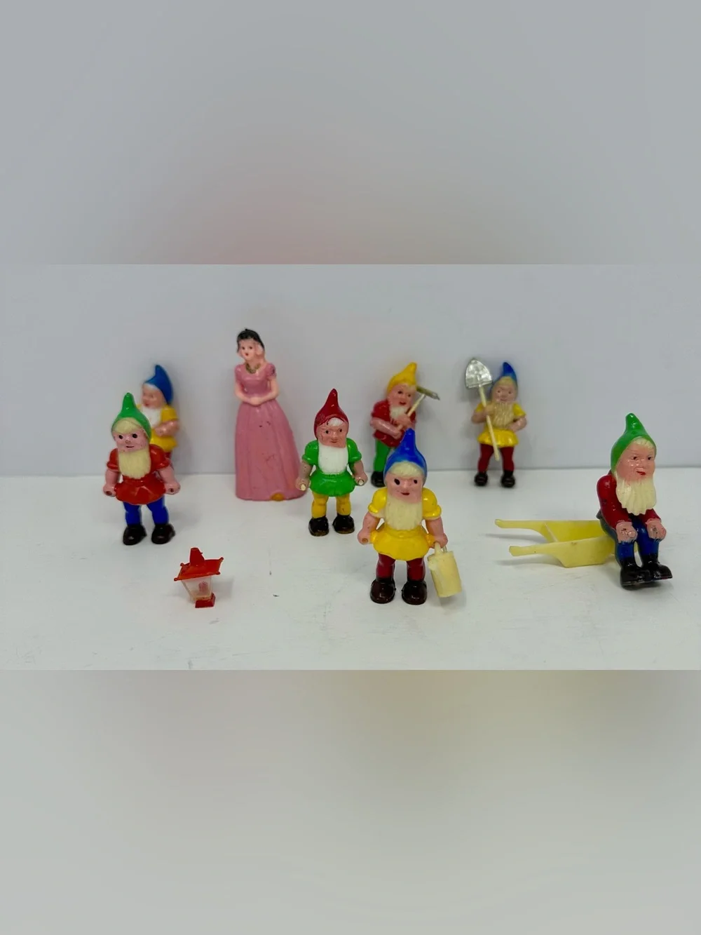 Vintage Cake Topper Snow‎ White and  the Seven Dwarfs Set Figures A0